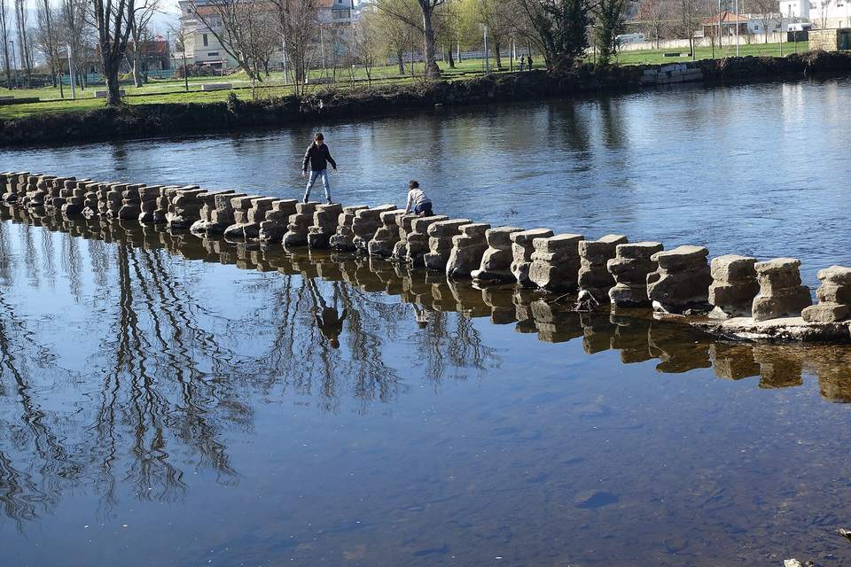 Tâmega river in Chaves, Portugal.
