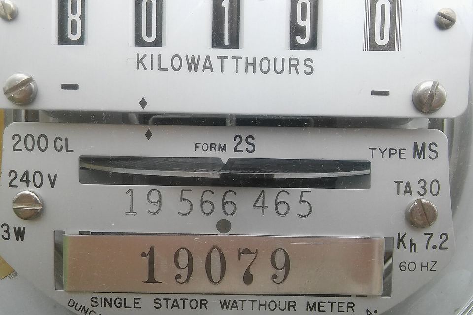 A closeup of an Electricity Meter