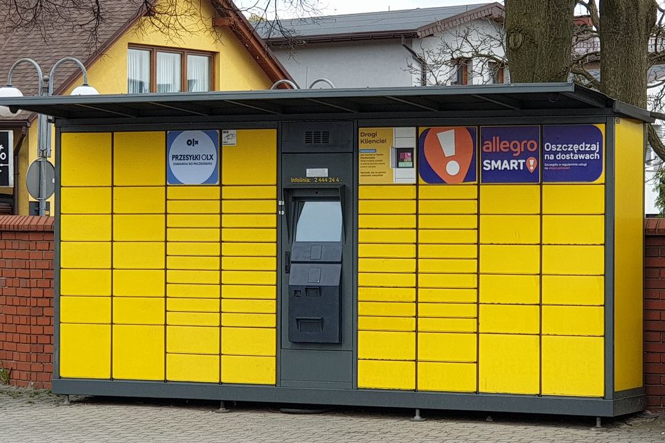 InPost Parcel box in Koszęcin, Poland, April 2021
